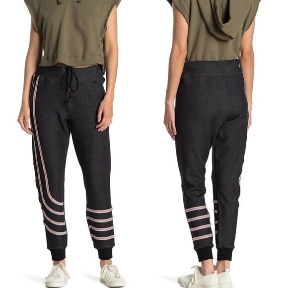NWT Free People Far Out Jogger Black Small Striped New With Tags Slim Bohemian S - Picture 3 of 7